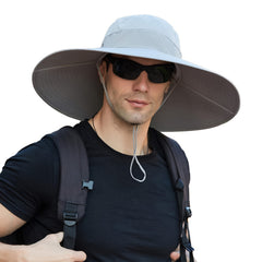 UPF50 Waterproof Wide Brim Bucket Hat for Fishing Hiking