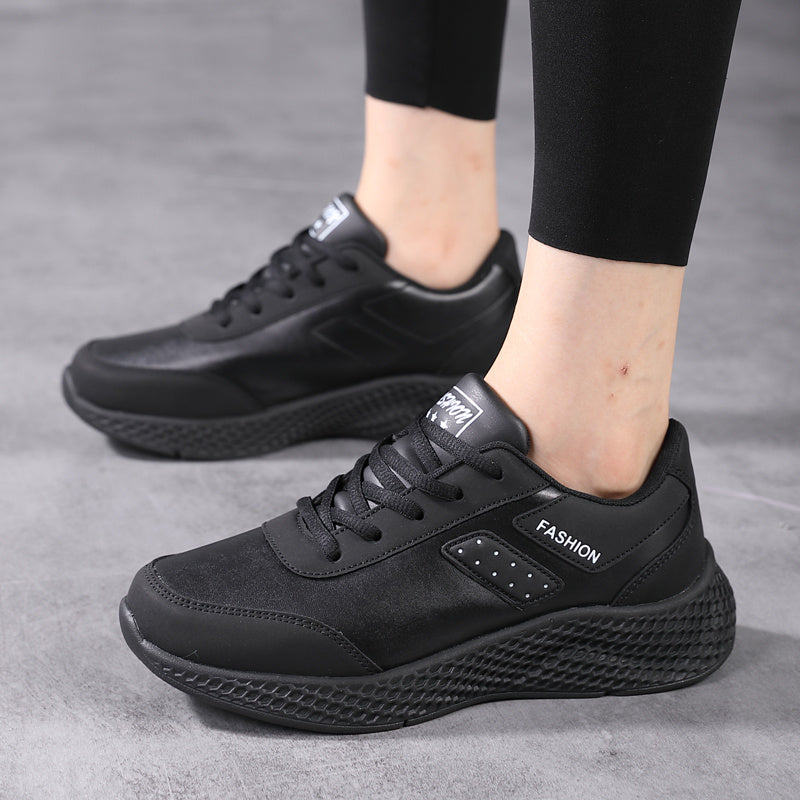 Women's Waterproof Faux Leather Running Shoes Non Slip Sports Footwear