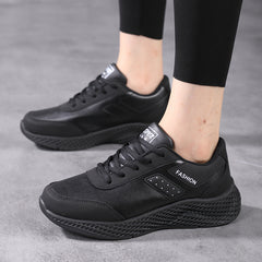 Women's Waterproof Faux Leather Running Shoes Non Slip Sports Footwear