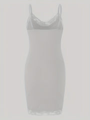 Solid Nightdress V Neck Spaghetti Strap Sleep Dress Women's Sleepwear