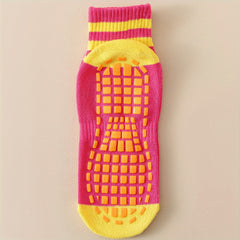3 Pairs Baby Girl Non Slip Socks Rubber Dot Bottom Cotton Blend