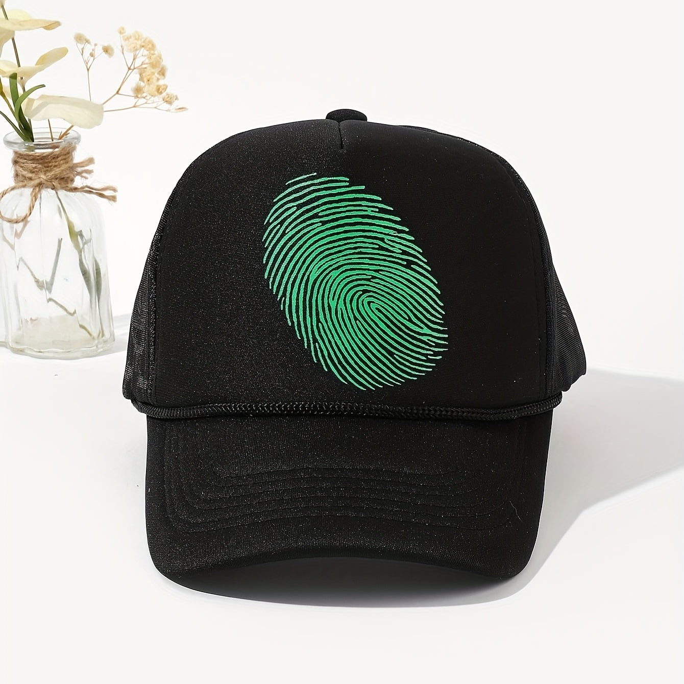 Fingerprint Couple Mesh Cap Sun Protection Baseball Hat Hip hop C