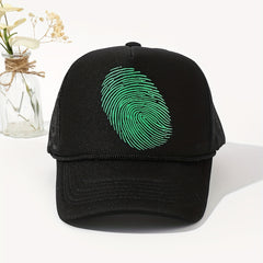 Fingerprint Couple Mesh Cap Sun Protection Baseball Hat Hip hop C