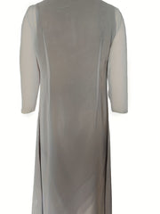 Spring & Fall 2pc Set Long Cardigan & Midi Dress Outfit