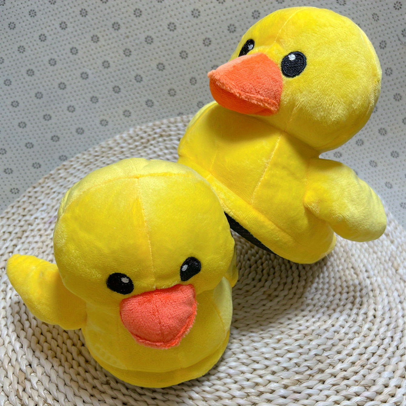 Women's Yellow Duck Plush Slippers Warm & Cozy Indoor Novelty Slippers