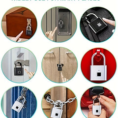 Smart Fingerprint Padlock Security Lock Portable for Locker Gym Door Luggage