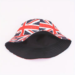 Unisex Sunshade Bucket Hat Beige Flag Double Sided Sun Hat