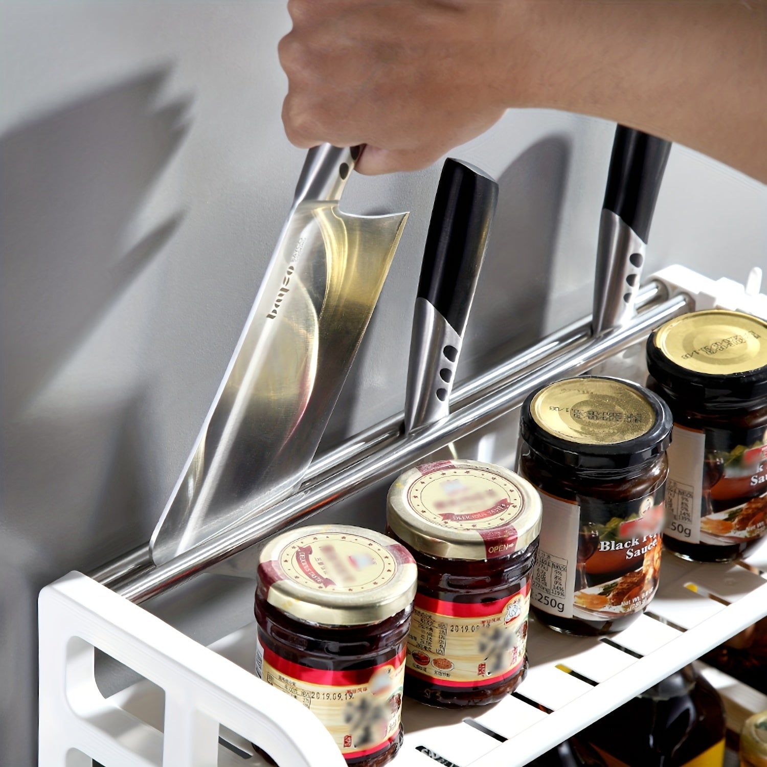 2 Layer Spice Rack Seasoning Holder Kitchen Utensil Storage Shelf