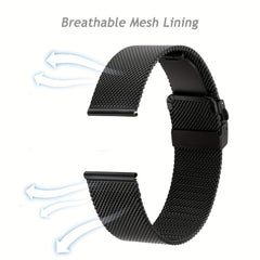 Stainless Steel Mesh Butterfly Buckle Watch Strap