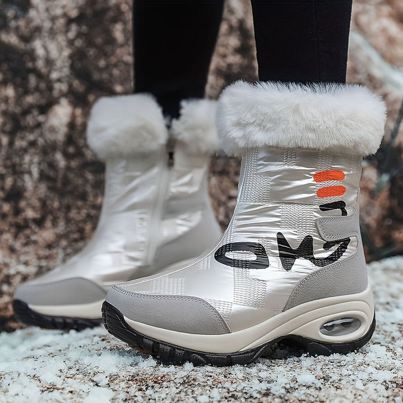Women's Warm Snow Boots Platform Comfortable Walking Shoes Winter High Tube Boot