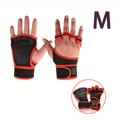 Half Finger Pull Up Grip Sports Wrist Protection Gloves