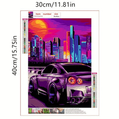 Tall Buildings Car 5D Diamond Painting Room Decoration Game