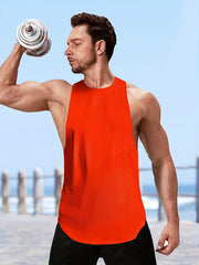 Men's Solid Tank Top for Summer Gym Workout