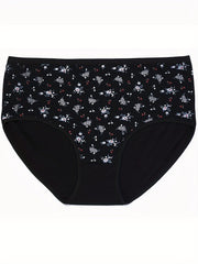 4 Pack Women's Plus Size Soft Ditsy Floral Print Everyday Panties Set