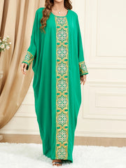 Women's Applique Batwing Sleeve Maxi Dress