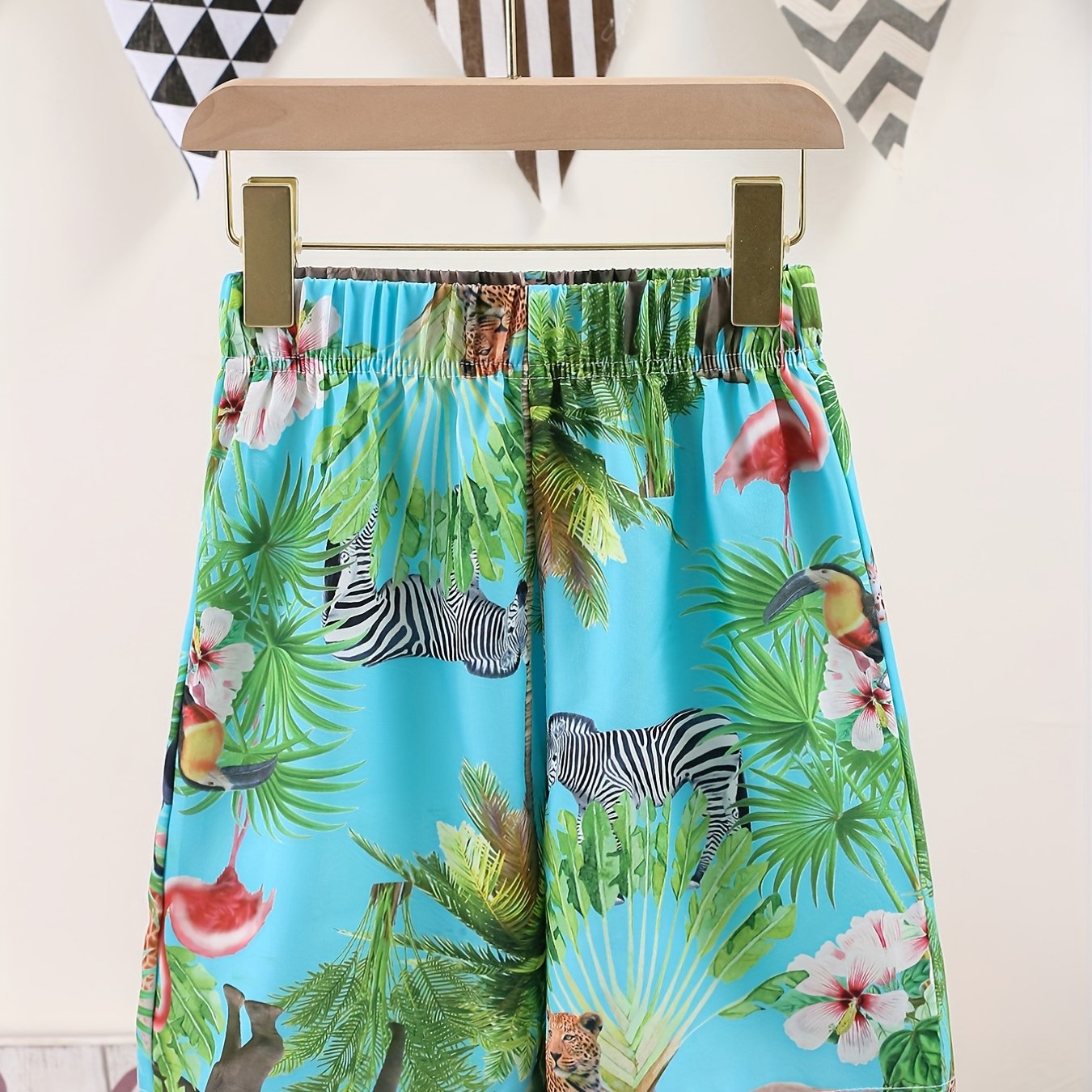 Boys Teen Casual Graphic Print Elastic Waist Shorts for Summer