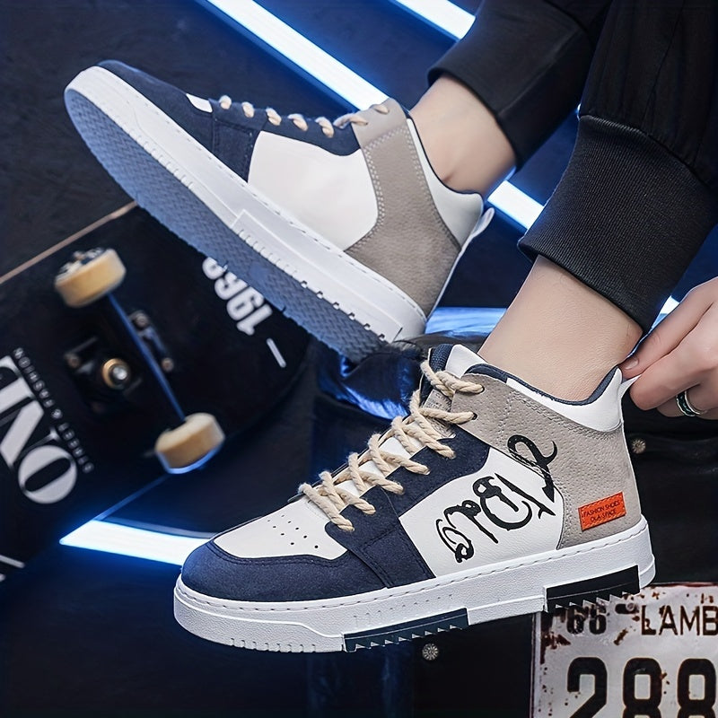 Men's High Top Lace Up Sneakers for Outdoor Walking