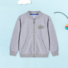 Boys Letter Print Jacket Zip Up Kids Clothing
