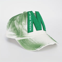 Tie Dye Gradient Graffiti Print Baseball Cap Frayed Brim Sun Hat