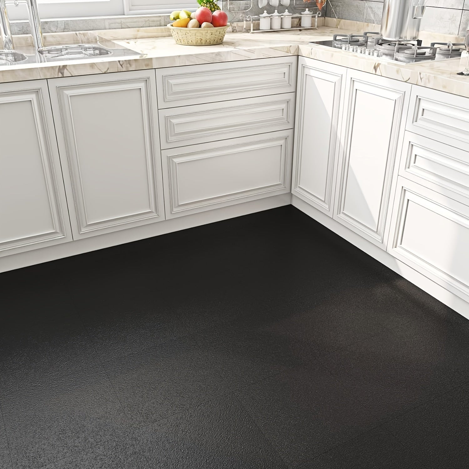 Waterproof Peel and Stick PVC Floor Tile for Living Room, Bathroom