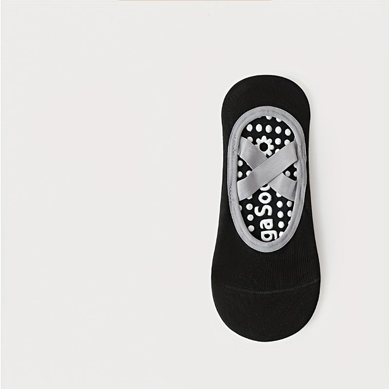 Women's Non Slip Yoga Socks with Cross Straps