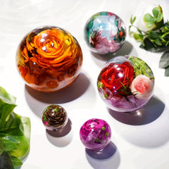 3PCS Round Ball Silicone Resin Mold for Flower Preservation