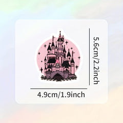 52pcs Pink Girl Cartoon Stickers Fantasy Theme Semi Matte Finish