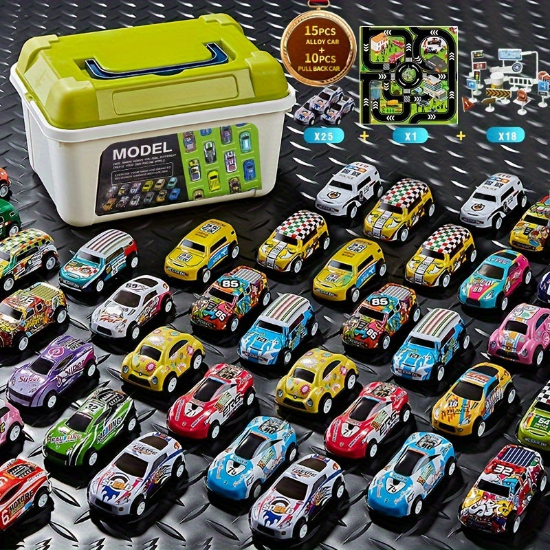 50pcs Mini Alloy Car Tiny Car Pull Back Car Sliding Car Toy Gift For Kids