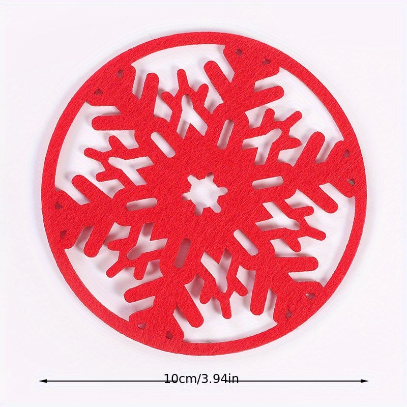 Snowflake Christmas Coaster Felt Non-woven Heat insulating Coaster