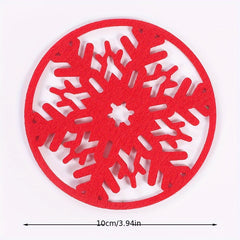 Snowflake Christmas Coaster Felt Non-woven Heat insulating Coaster