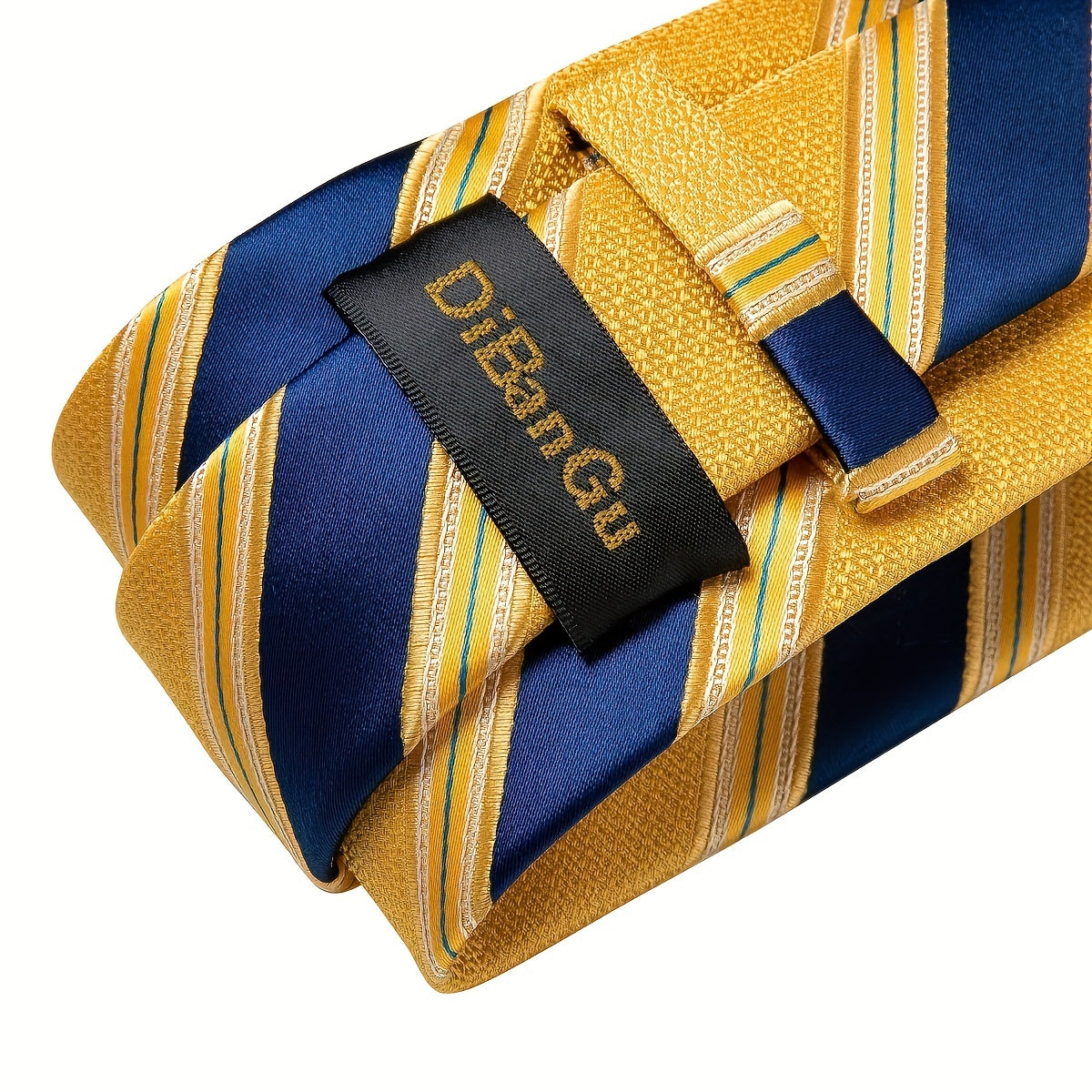 Men's Striped Silk Tie Set Business Wedding Gift
