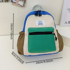 Children's Block Backpack Canvas Large Capacity Schoolbag