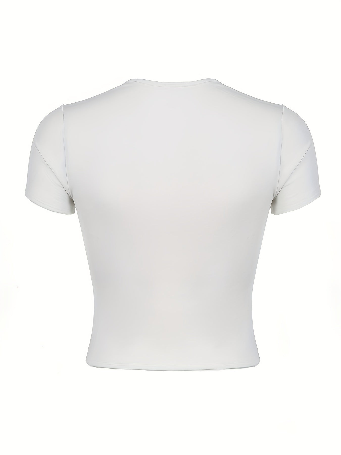 Square Neck Lace Stitching Casual Sports T-shirt