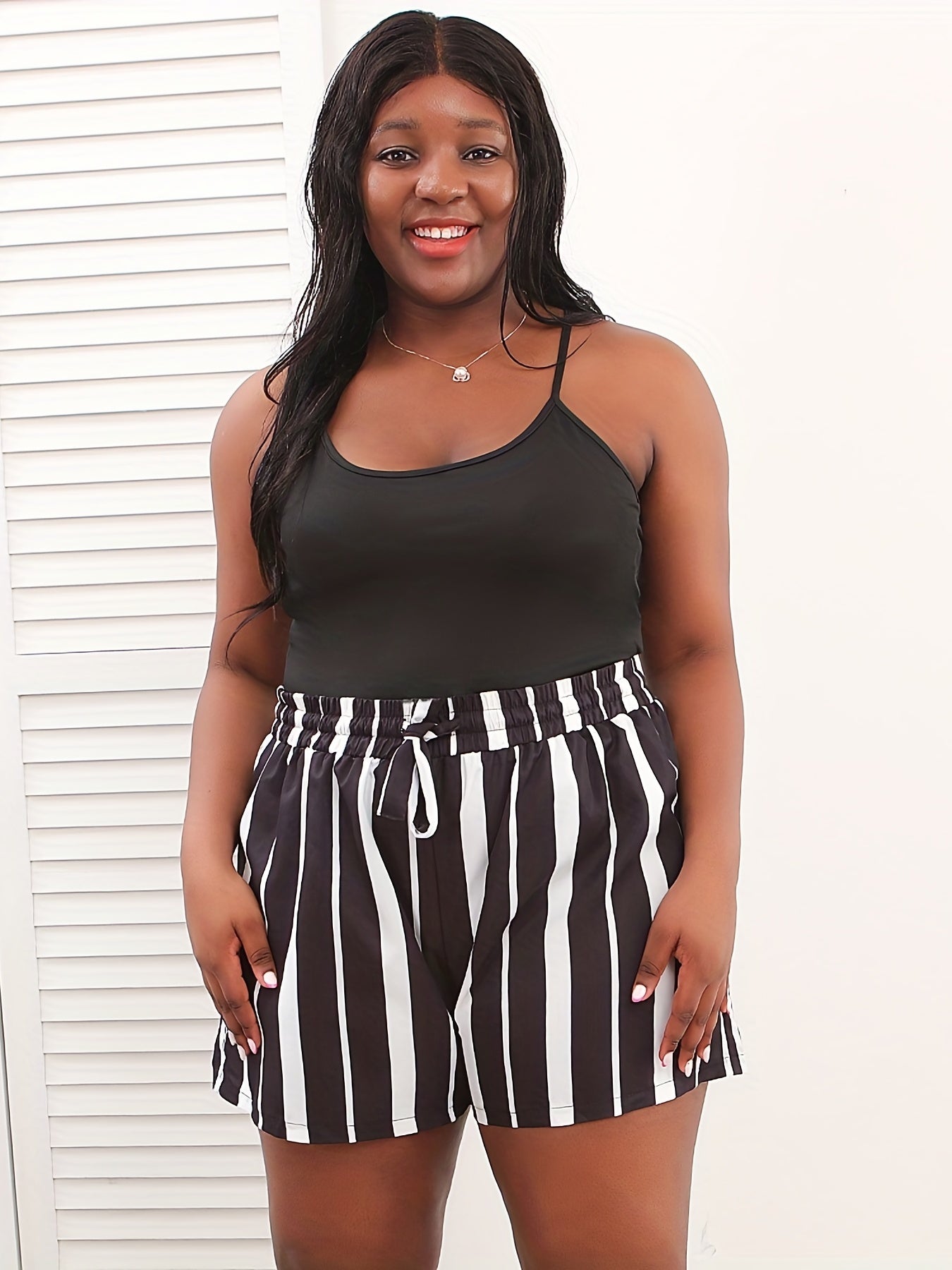 Cami Top & Striped Shorts Set