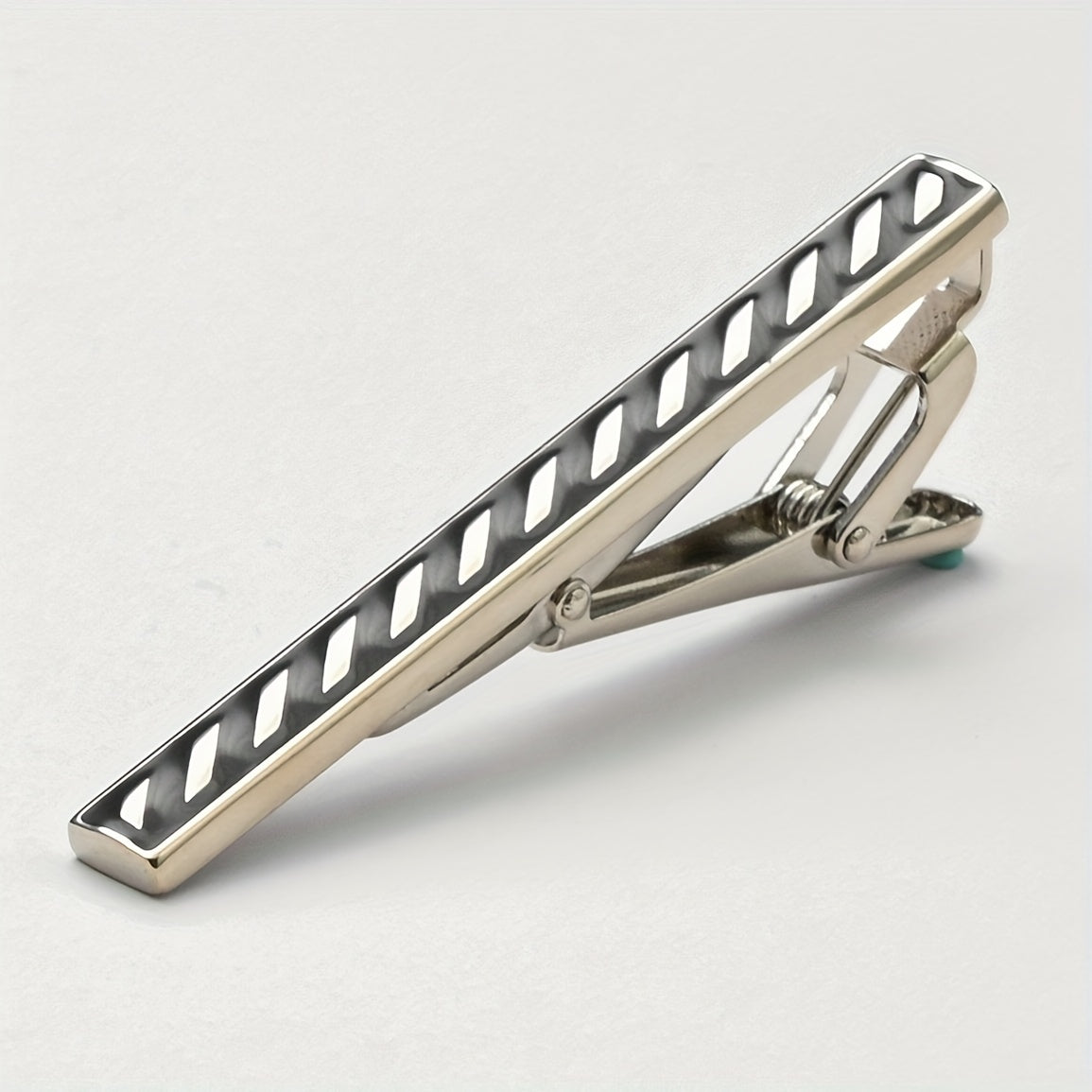 Copper Metal Striped Men's Tie Clip