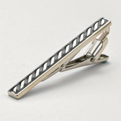 Copper Metal Striped Men's Tie Clip
