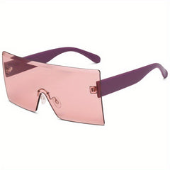 Y2K Rimless Sunglasses Large Tinted Gradient Sun Shades UV400