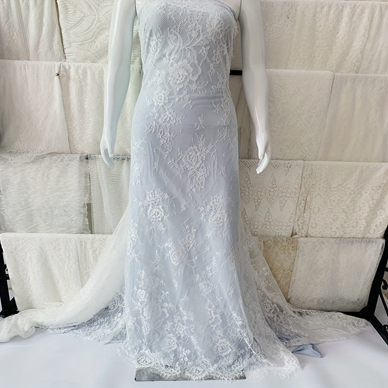 3m Long 1.5m Wide Eyelash Lace Mesh Fabric DIY Tablecloth Curtain Dress