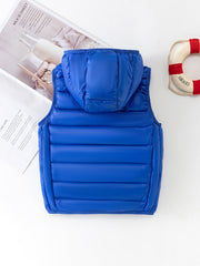 Boys Puffer Vest Hooded Zip Sleeveless Jacket Kids Clothes Winter