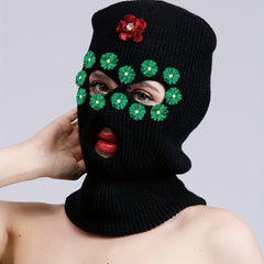 Rhinestone Flower Decor Balaclava Ski Mask Y2K Windproof Cycling Face Covering