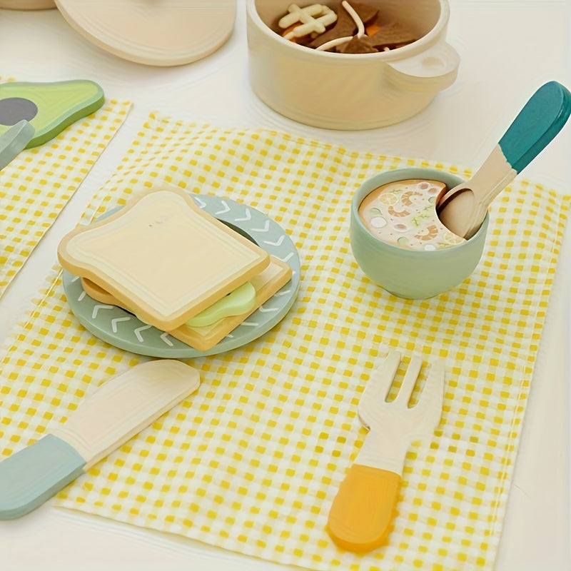 Kids Play Kitchen Set Wooden Educational Toy for Boys and Girls