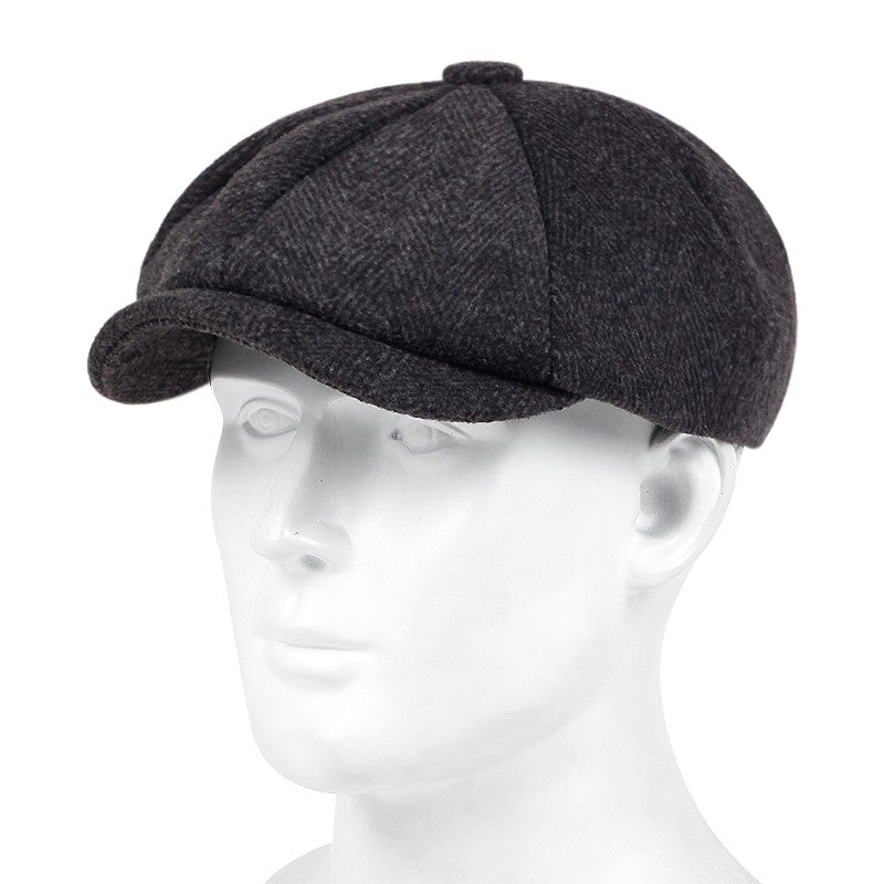 Men's Striped Newsboy Cap Classic Beret Hat
