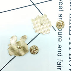 Cartoon Pink Bow Decor Cat Rabbit Brooch for Girls