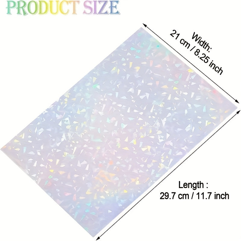 5pcs Holographic Flash Sticker Diffuse Waterproof Spot Rainbow Star A4 Vinyl