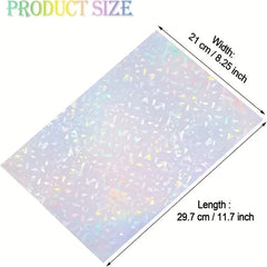 5pcs Holographic Flash Sticker Diffuse Waterproof Spot Rainbow Star A4 Vinyl