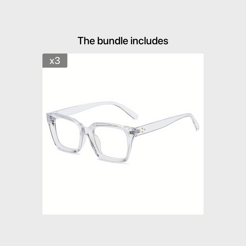 Square Frame Anti Light Clear Lens Glasses Minimalist Eyewear