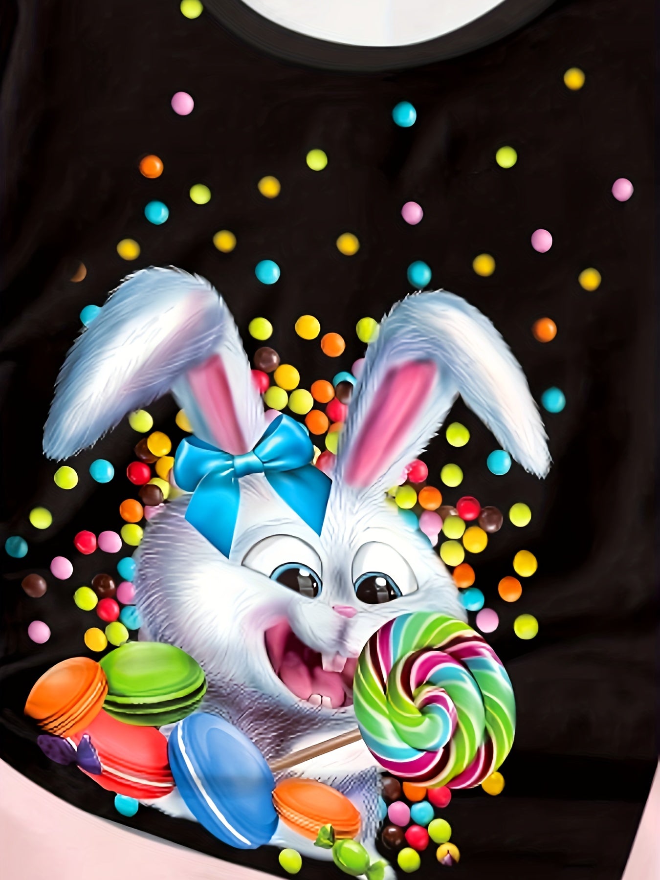 Bunny Graphic Short Sleeve T-shirt for Girls - Easter Summer Clothes
