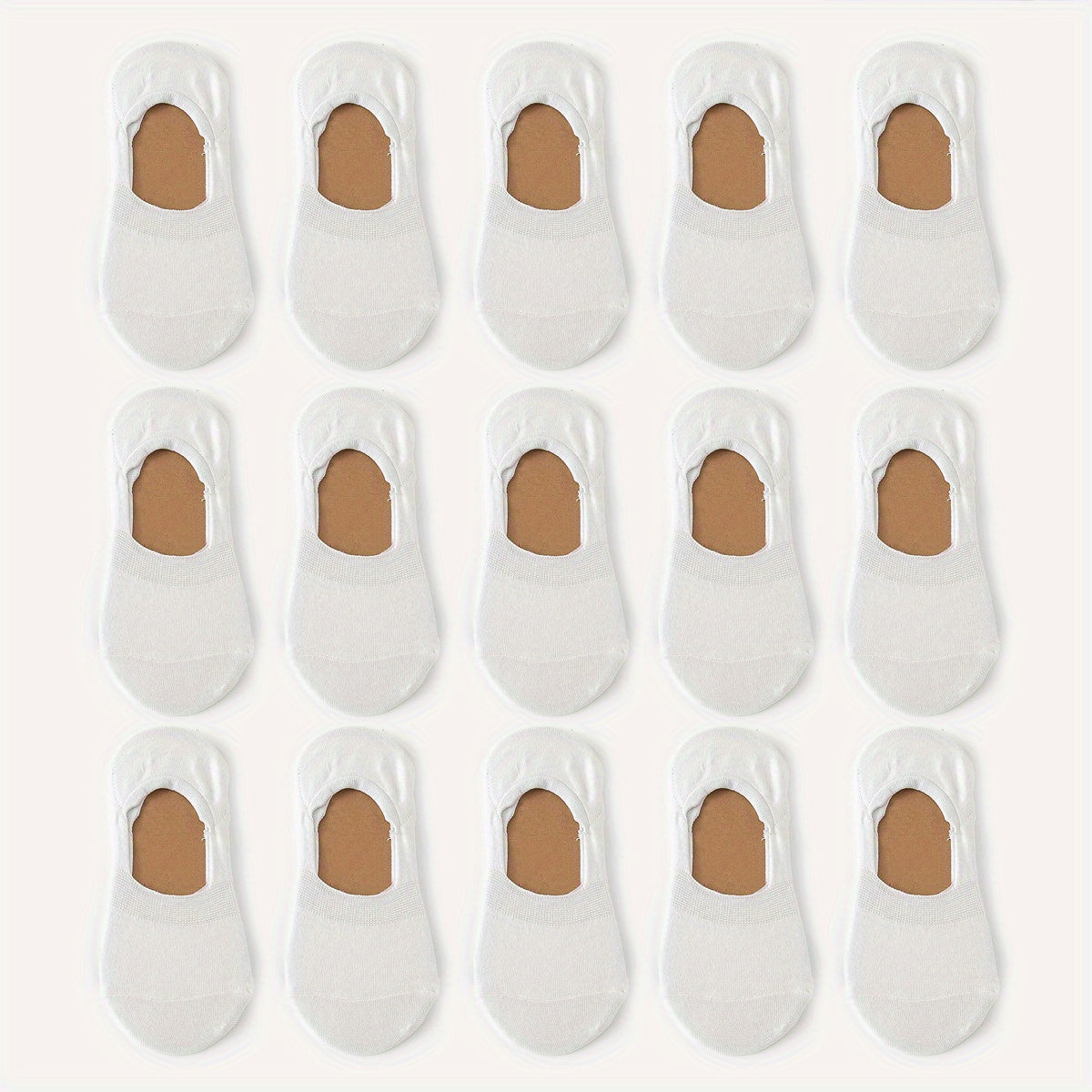 15 Pairs Solid Invisible Socks Low Cut Ankle Socks Women's Stockings