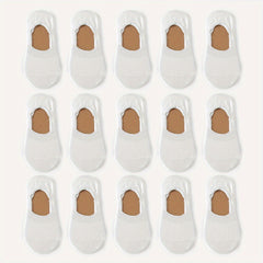 15 Pairs Solid Invisible Socks Low Cut Ankle Socks Women's Stockings