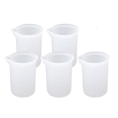 5pcs Silicone Measuring Cup Set 100ml Clear Graduated Epoxy Split Cup DIY Resin